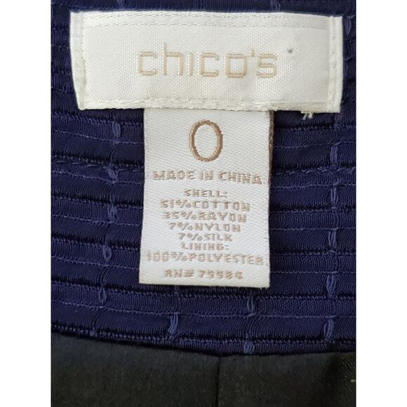 CHICO'S Women's Navy Blue Lightweight Jacket Sz S - Picture 9 of 11
